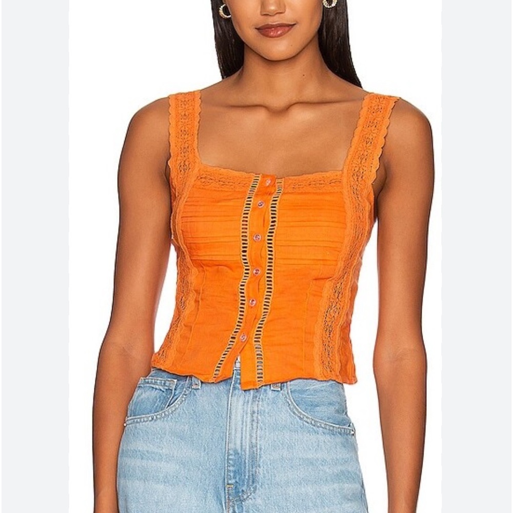 Free People Maggie Lace Tank
